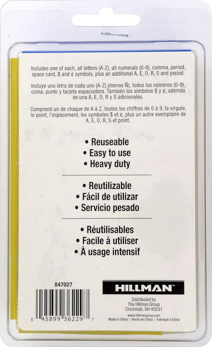 Hillman 847027 3-Inch Numbers, Letters, and Punctuation Combo Stencil Set