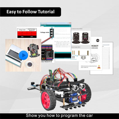 OSOYOO Model 3 Robot Car DIY Starter Kit for Arduino,Educational Motorized Robotics, Remote Control App, Learning How to Code, IOT Mechanical Coding for Teens and Adults