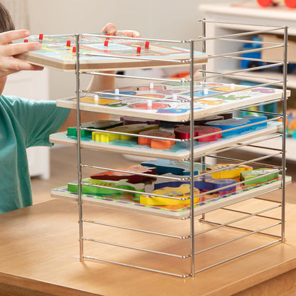 Melissa & Doug Puzzle Storage Rack - Wire Rack Holds 12 Puzzles