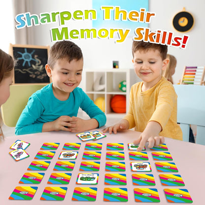 Aizweb CVC Word Match Game - 60 Pc Toddler Card Games for Kids Ages 3-6, Phonics Flash Cards for Preschool & Kindergarten Learning Activities, Educational Toys for Home School Supplies