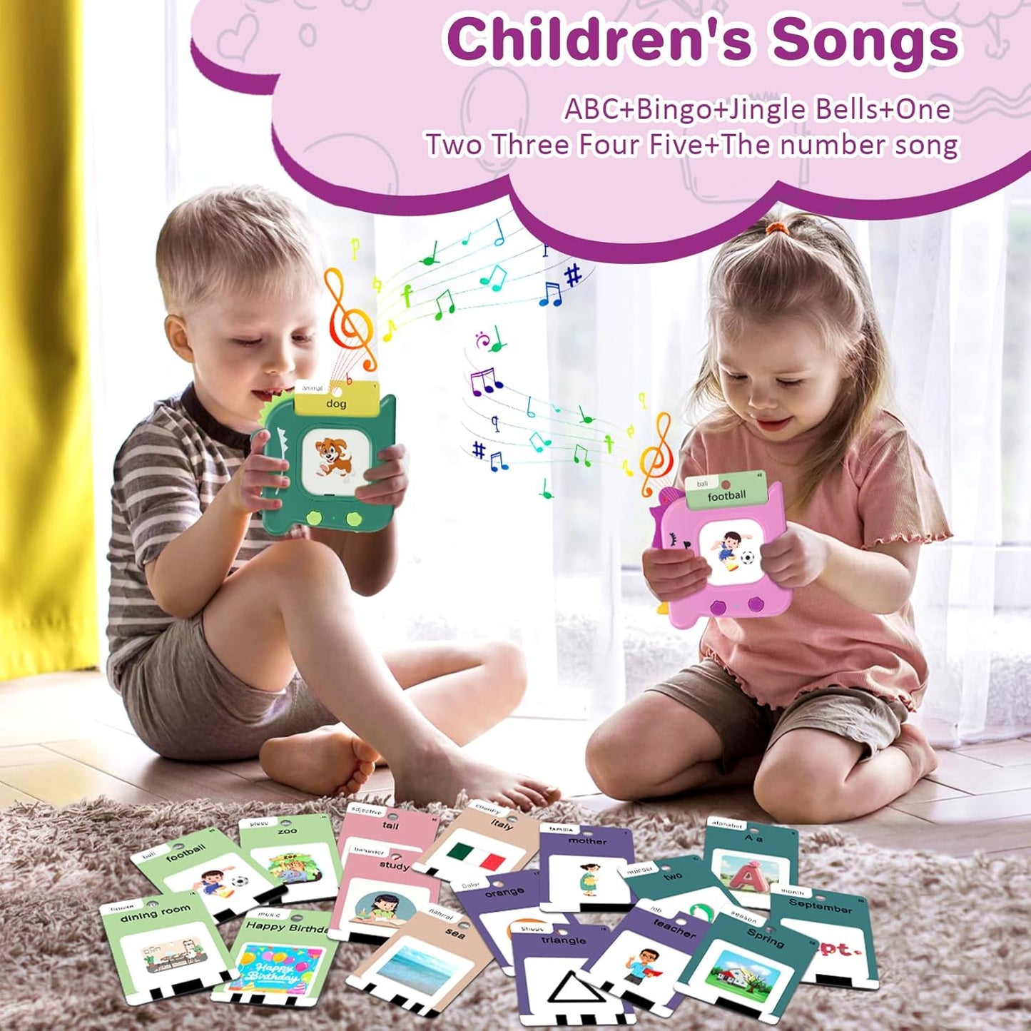 Talking Flash Cards for Toddlers 1 2 3 4 5 6 Year Olds, 420 Sight Words, Montessori Toys to Learning, Pocket Speech Therapy Toys for Toddlers, Sensory Preschool Educational Birthday