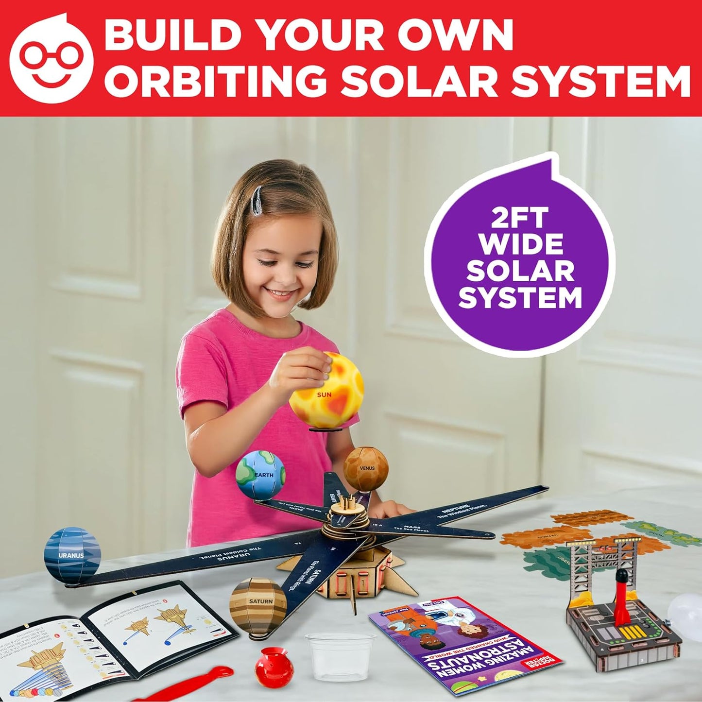Doctor Jupiter Girls' First Astronaut Kit, Solar System Model STEM Project, Science Kit for Kids Age 5-7-8-10-12 Year Olds | Learning & Educational Space Toys