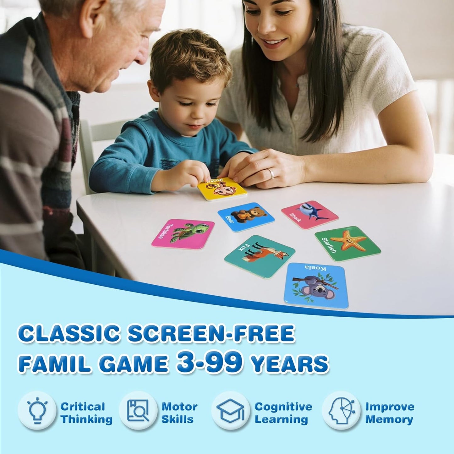 72 PCS Memory Match Game, Animial Matching Game for Kids 3 and up, Enhanced Memory Skills for Toddlers Ages 3 and Up