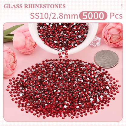 5000PCS SS6/2mm Glass Crystal Rhinestones (Clear), Bedazzling Flatback Rhinestones for Crafting DIY Crafts Nail Art Makeup Decoration, Gems Diamond Charms for Tumbler Shoes Clothing Mug