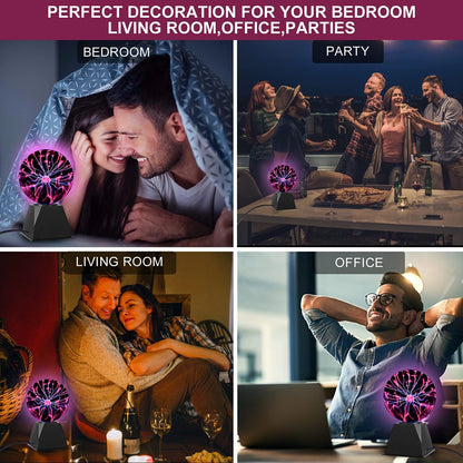 Gresus 6 Inch Plug-in Magic Plasma Ball Lamp - Touch & Sound Sensitive Interactive Plasma Lamp Nebula Sphere Globe, Science Educational Gift for Decorations/Parties/Bedroom