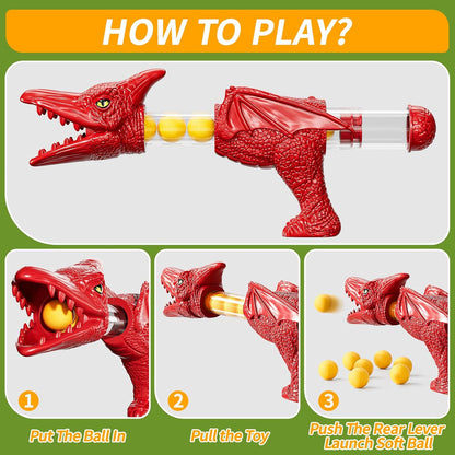 JUKUDAHU Dinosaur Shooting Boy Toys for Kids Age 3 4 5 6 7 8 - Moveable Shooting Game with Scoreboard, Light and Sound, 12 Foam Balls, Boy Toddler Toys 5-7 6-8 8-10, Competition Game Gifts (Green)