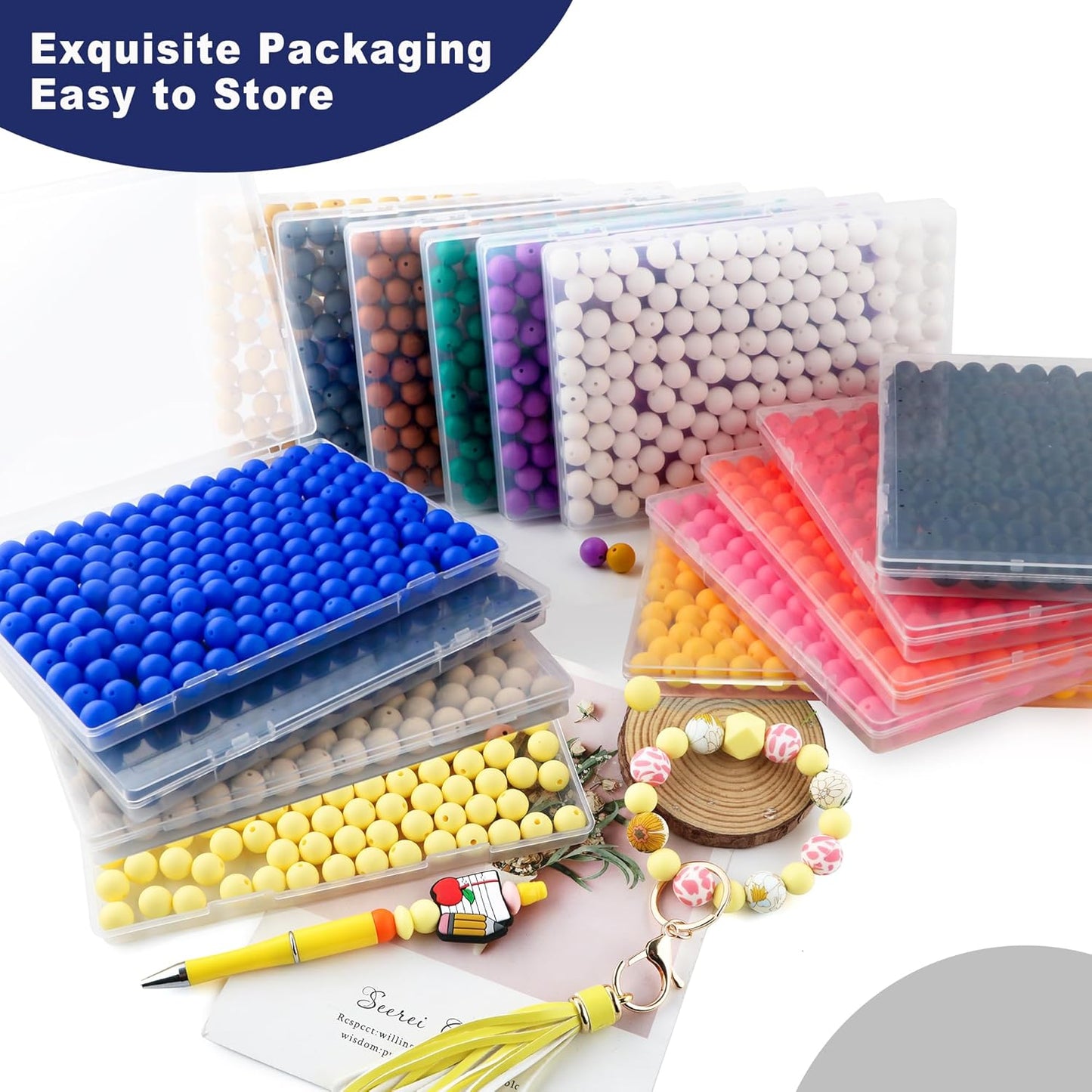 65Pcs 19mm Silicone Beads for Keychain Making Bracelet Necklace, Bulk Round Silicone Beads for Pens（Christmas Green） - Colors A