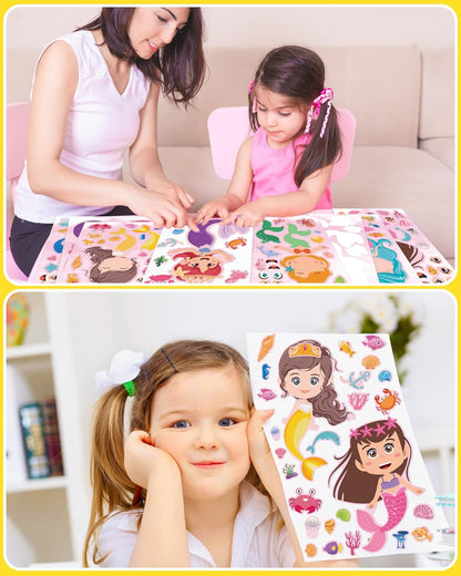 24 Pcs Make Your Own Dinosaur Sticker Sheets, Dinosaur Party Favors Face Stickers for Kids Boys Toddlers Crafts Activities Gift Bags Birthday Party Valentines Day Gifts for Kids Classroom