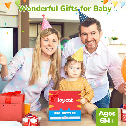JoyCat Wooden Puzzles for Toddlers 1-3, Montessori Toys for 1 2 Year Old Boy Girl Birthday, Animal Match Farm Peg Puzzles, Preschool Learning Toys for Toddlers Age 1-2