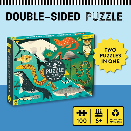 Mudpuppy Rainforest Above & Below – 100 Piece Double-Sided Puzzle with Unique and Colorful Illustrations of Animals Above and Below The Rainforest Floor for Children Ages 6 and Up