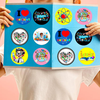 500PCS I Love Science Stickers Motivate Chemistry Party Favors Supplies Decorations Carnival Events Prize Label Sticker