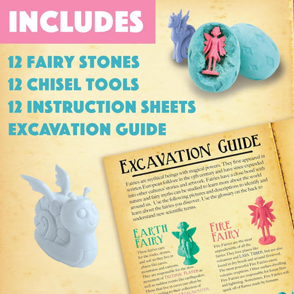 MindWare Dig It Up! Discoveries Fairies Dig Kit – 12 Surprise Eggs and 12 Fairies Toys for Girls & Boys - Great for Birthday Party Kids Activities - Ages 4 and Up