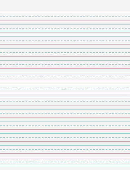 Pacon PAC2482 Multi-Program Ruled Handwriting Paper, 8" x 10.5", 40 Sheets, D'Nealian Grades 2-3 and Zaner-Bloser Grade 2, 0.5" Ruling, 0.25" Dotted Midline, 0.25" Descender Space