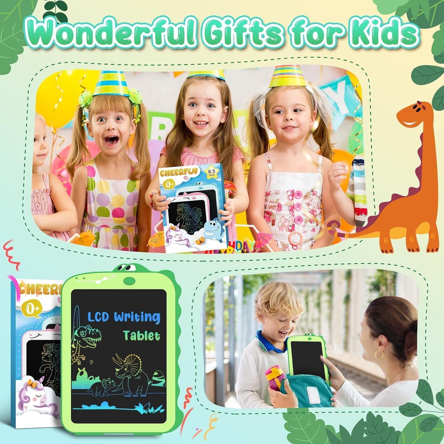 Kids LCD Writing Tablet, 10.5 Inch Colorful Electronic Board Drawing Pad, Electronic Erasable Doodle Tablet for Boys Girls Gifts for Toddler Educational Travel Birthday(Pink)