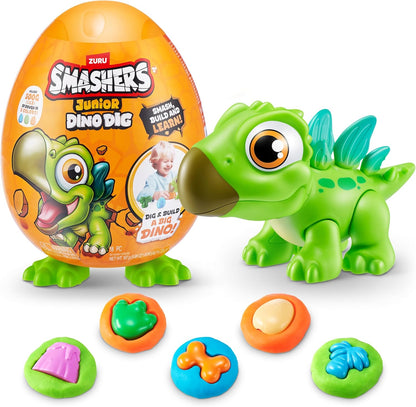 Smashers Junior Dino Dig Small Egg (Raptor) by ZURU 12+ Surprises Compounds Mold Dinosaur Preschool Toys Build Construct Sensory Play - 3 Years+