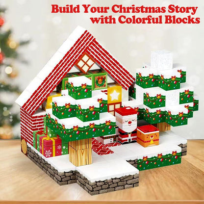 Magnetic Blocks,100 PCS Build Magnetic Santa Chimney Xmas Tree Gift World, STEM Construction Magnetic Cube for Boys Girls Age 3 4 5 6 7 8 9 10,Sensory Stacking Toy Christmas Birthday Gifts for Kids