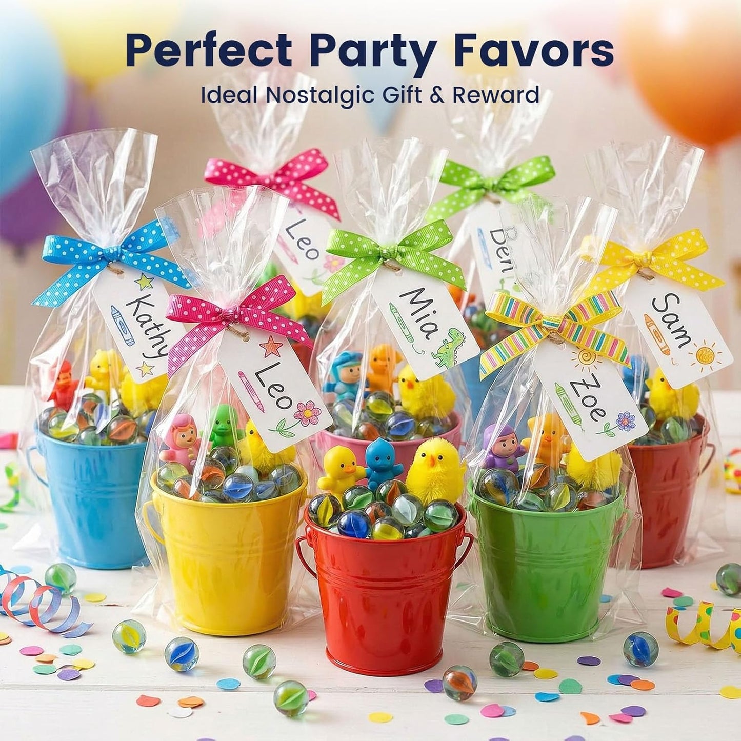 POPLAY 61PCS Marbles Games for Kids, with Gift Box for Marbles Run Games, Classroom Crafts Supplies Kit