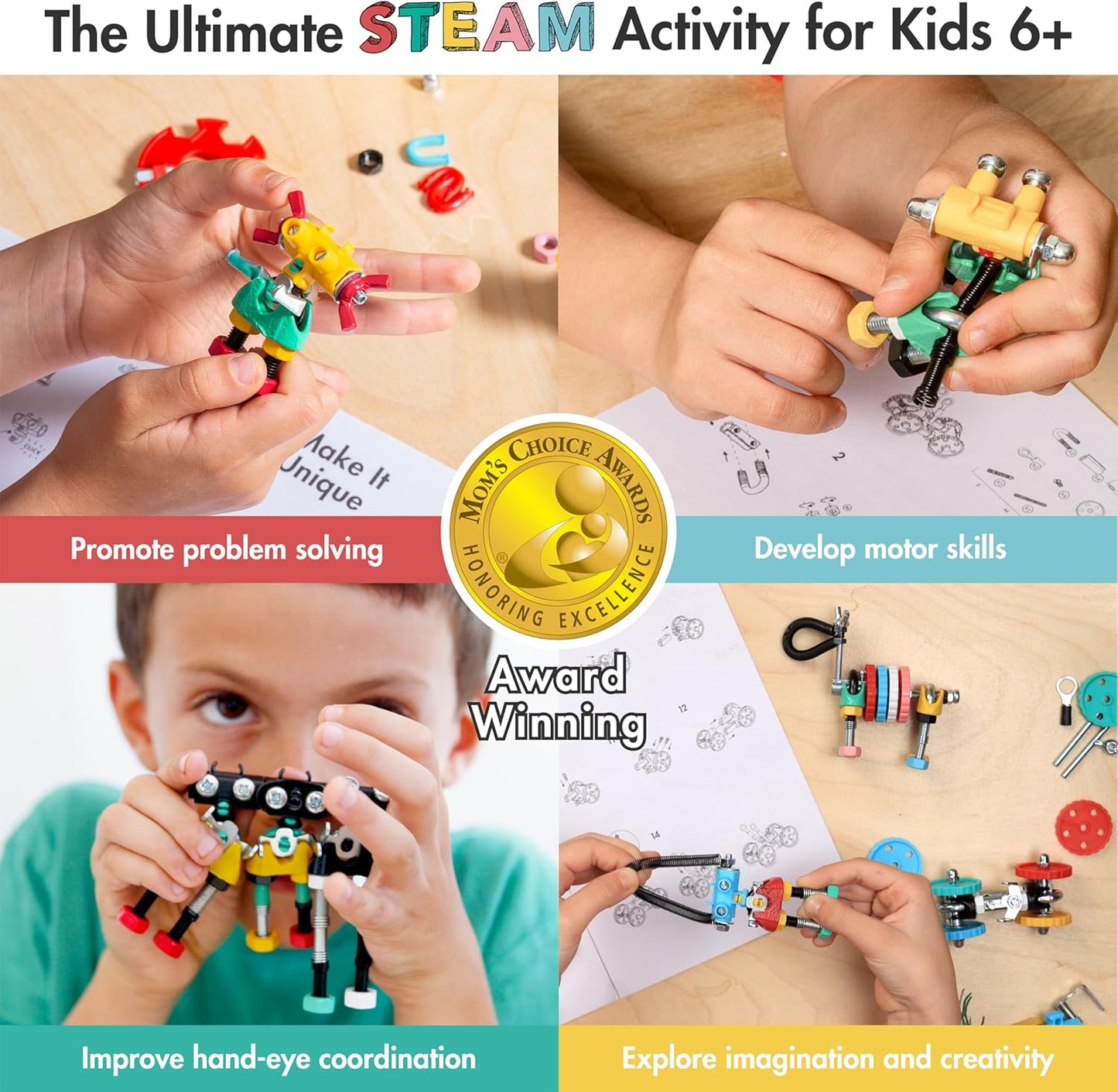 The Off Bits Space Mission Educational Build Your Own Robot Toy, Stem Building Toys for Boys and Girls, Valentine Birthday Gift for Kids Montessori Play Kit, Steam Toys for Kids Ages 6 7 8 9+