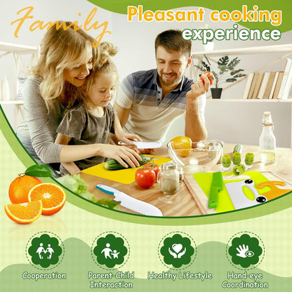 Chanking 13 Pieces Kids Safe Knife Set for Real Cooking Child-Friendly Plastic Chef Tools Montessori Kitchen Toys for Toddlers Birthday Gifts for Boys and Girls Ages 4+ (A)