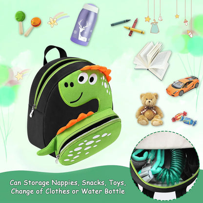 Accmor Toddler Harness Backpack Leash, Cute Dinosaur Backpacks with Anti Lost Wrist Link, Cute Mini Child Backpack Wristband Tether Strap and Protection Leashes for Boys Girls Aged 1-3 Years