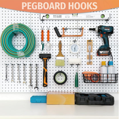 HUHOLE 50-Pack Pink Pegboard Hooks 2 Inch, Decorative Metal Peg Board Hangers with Rubber Safety Tips, Fits 1/8" & 1/4" Boards, Heavy Duty Organizer for Craft Room, Nursery, Garage & Retail Display