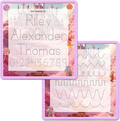Kid's Name Tracing Board | Dry Erase Letter Tracing | Reusable Name Board | Alphabet Letters | Personalized | Candy Theme