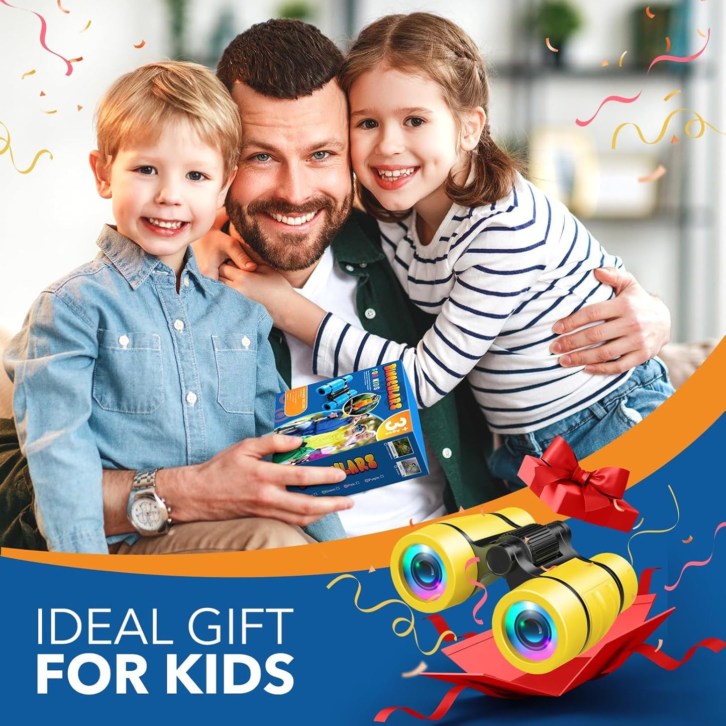 Toys for 3-7 Year Old Boys: LET'S GO! Binoculars for Kids with Bird Watching Manual Easter Birthday Gifts for 4 5 6 7 8 Year Old Boy Girls Outdoor Toy for Kid Ages 5-7 Toddler Camping Telescope