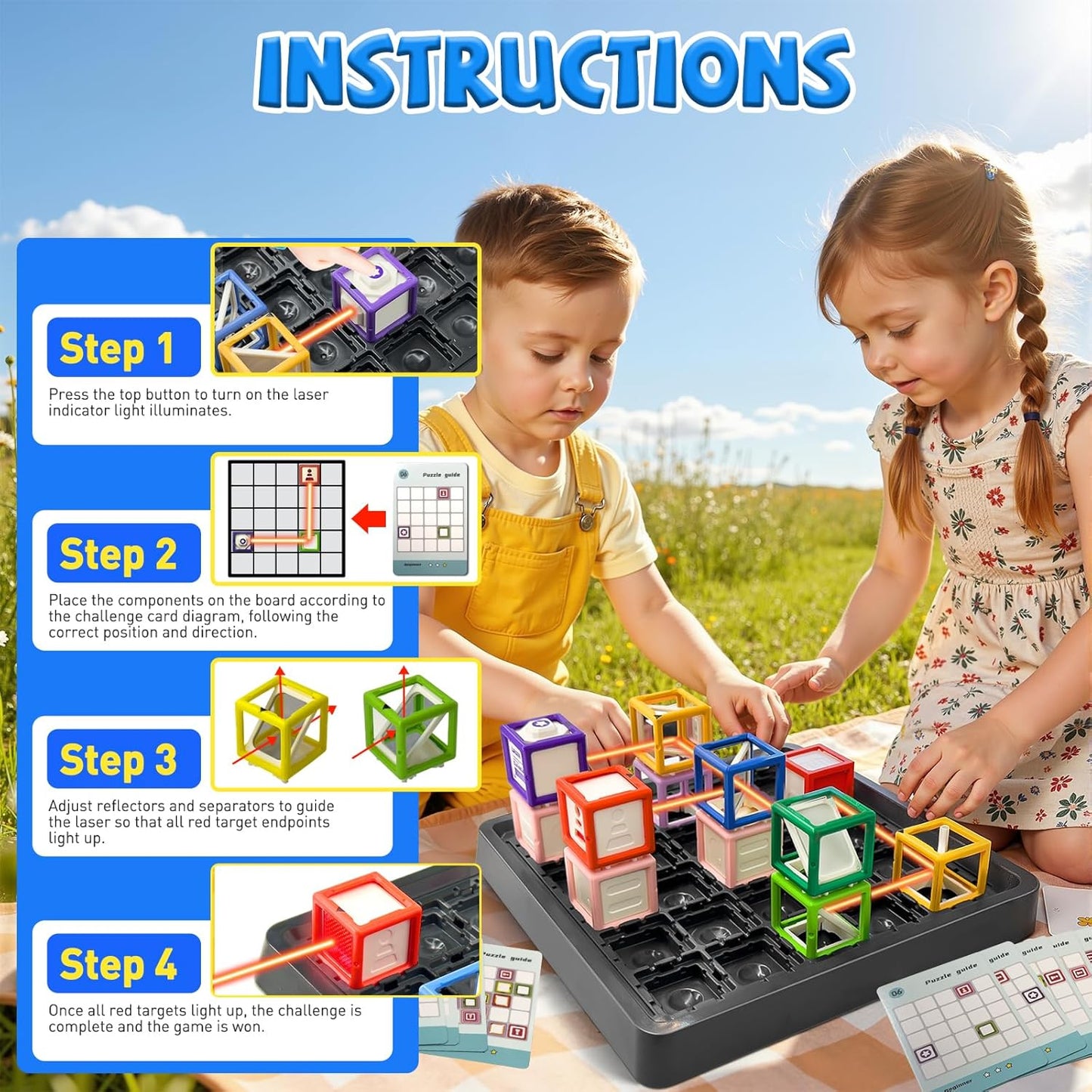 2026 New Laser Maze Reasoning Game STEM Toys for 8-13 Year Old Kids Reasoning Laser Game with 60 Challenge Levels Puzzle Games Learning Education Toys Board Thinking Logic Games Ideal Children Gift