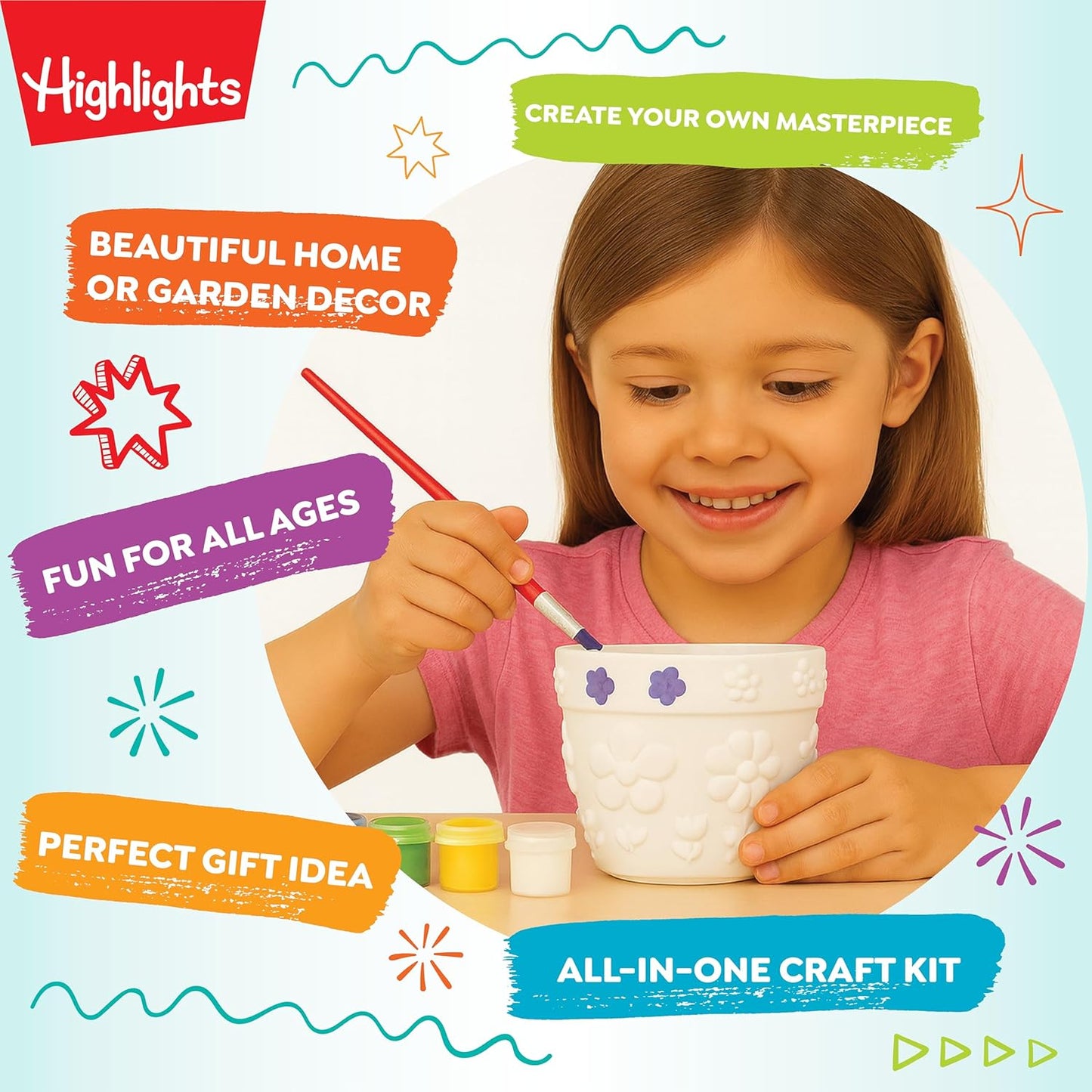 Highlights Paint Your Own Plaster Figurine & Activity Kits – DIY Art Sets with Figurines, Paints, Brush & Bonus Activities – Multiple Themes – Ages 6+
