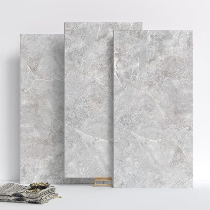 20-Pack Peel and Stick Gilded White Marble Tiles (11.8" x 11.8") – 19.4 Sq. Ft. Waterproof PVC Shower & Backsplash Tiles for Bathroom, Kitchen, and Living Room – Self-Adhesive, Easy Installation
