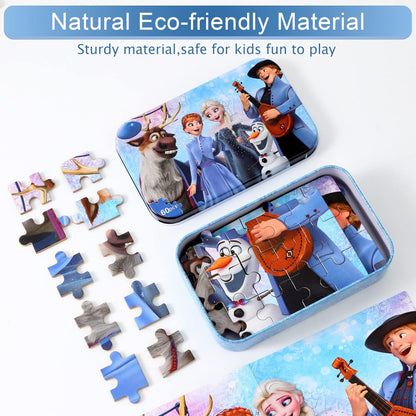 MZZOTOY Puzzles for Kids Ages 4-8, 60 Piece Puzzles for Kids Ages 3-5 in a Metal Box Girls and Boys Learning Educational Jigsaw Puzzle Toys Gifts