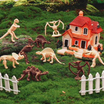 60 PCS Dinosaur Fossil Skeletons, Assorted Dinosaur Skeleton Toys Figures, Dino Bones for Science Play Dino Sand Dig Party Favor Decorations
