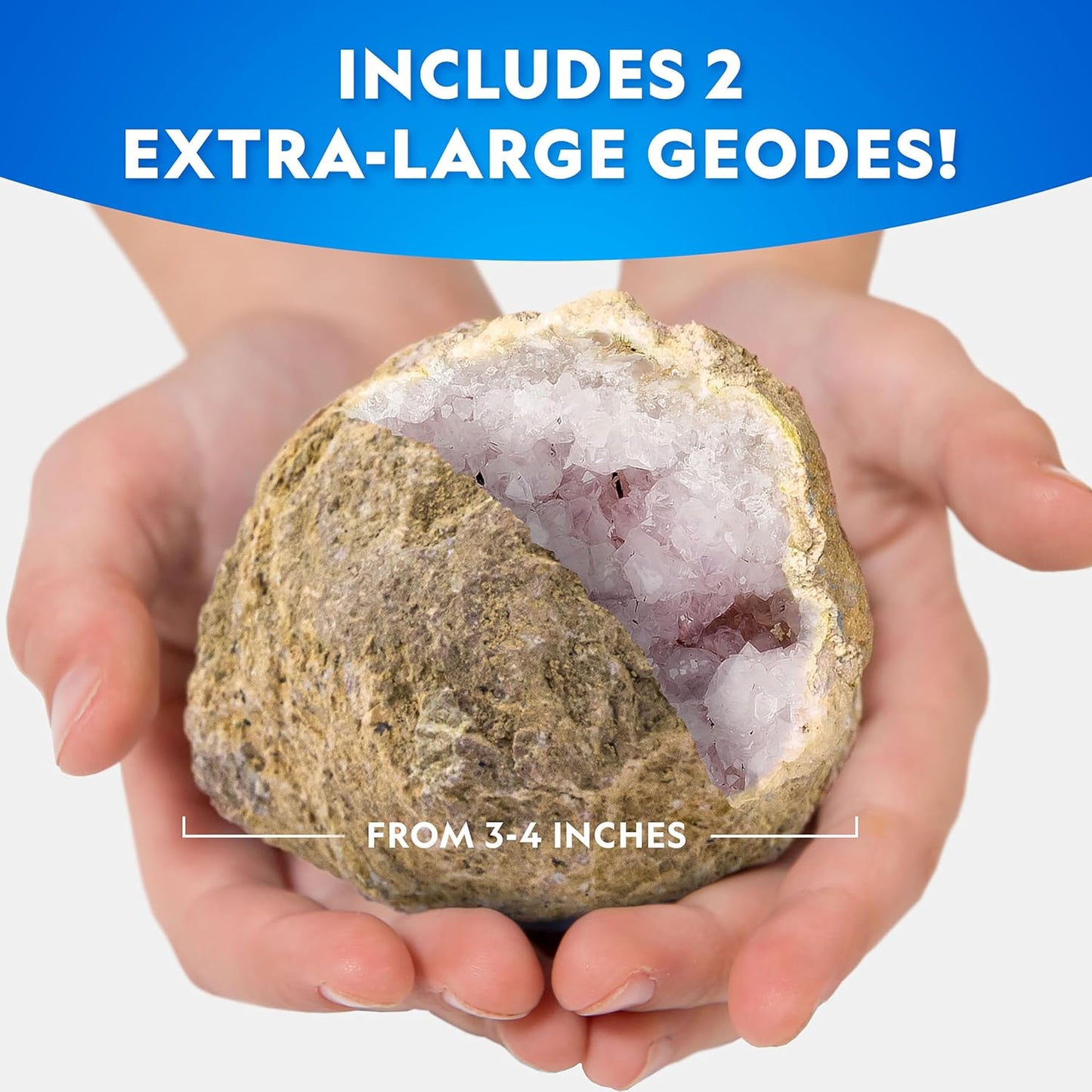 National Geographic Break Open 10 Premium Geodes – Includes Goggles & 2 Display Stands - Great STEM Science Kit, Geology Gift for Kids, Break Your Own Geodes with Crystals