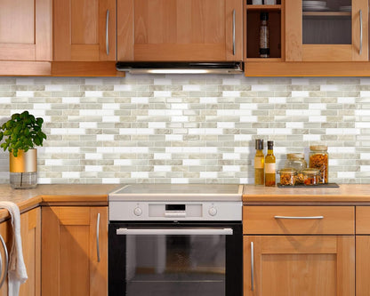 Thick Green Peel and Stick Tile Backsplash 12"x12" Self Adhesive Wall Marble Tiles for Kitchen (10-Sheet)