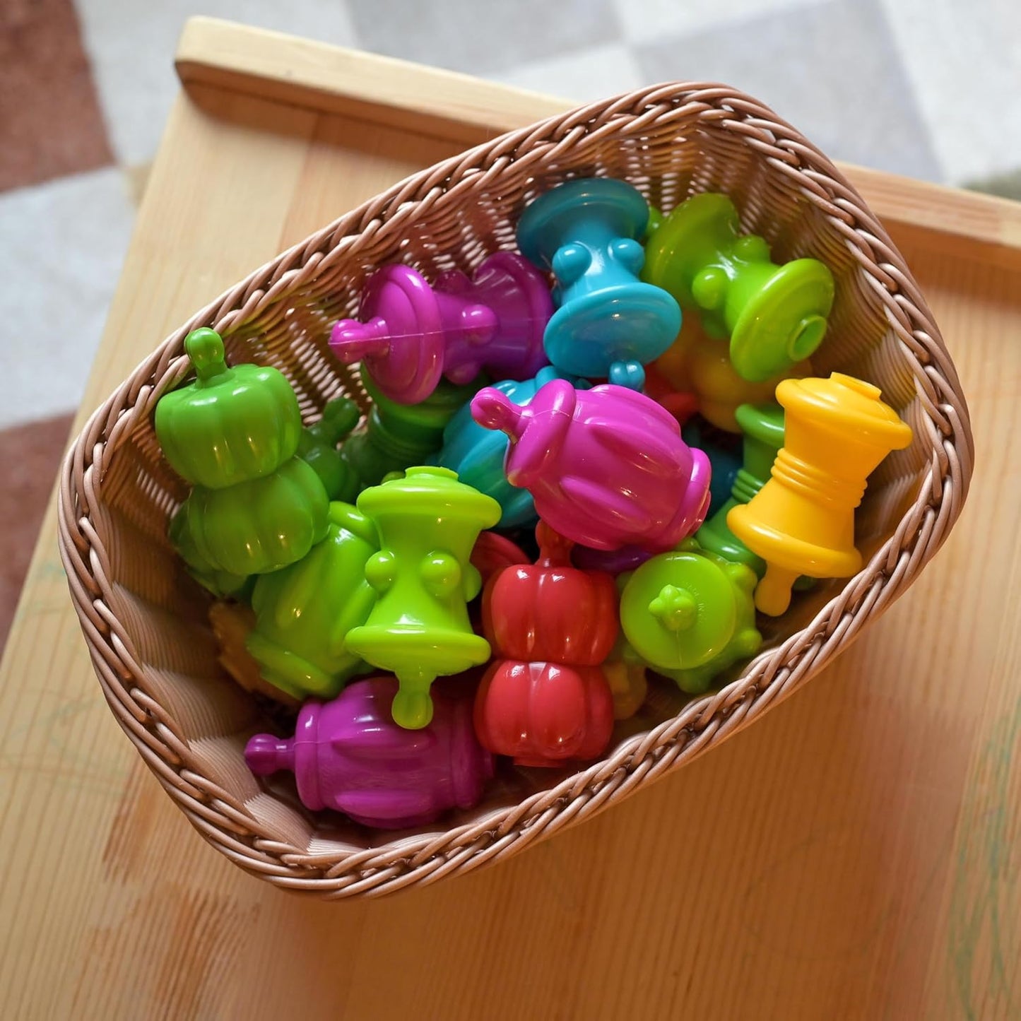 Snap & Sort Beads Set – 48-Piece Montessori Fine Motor & Early Engineering STEM Activity with Storage Tub