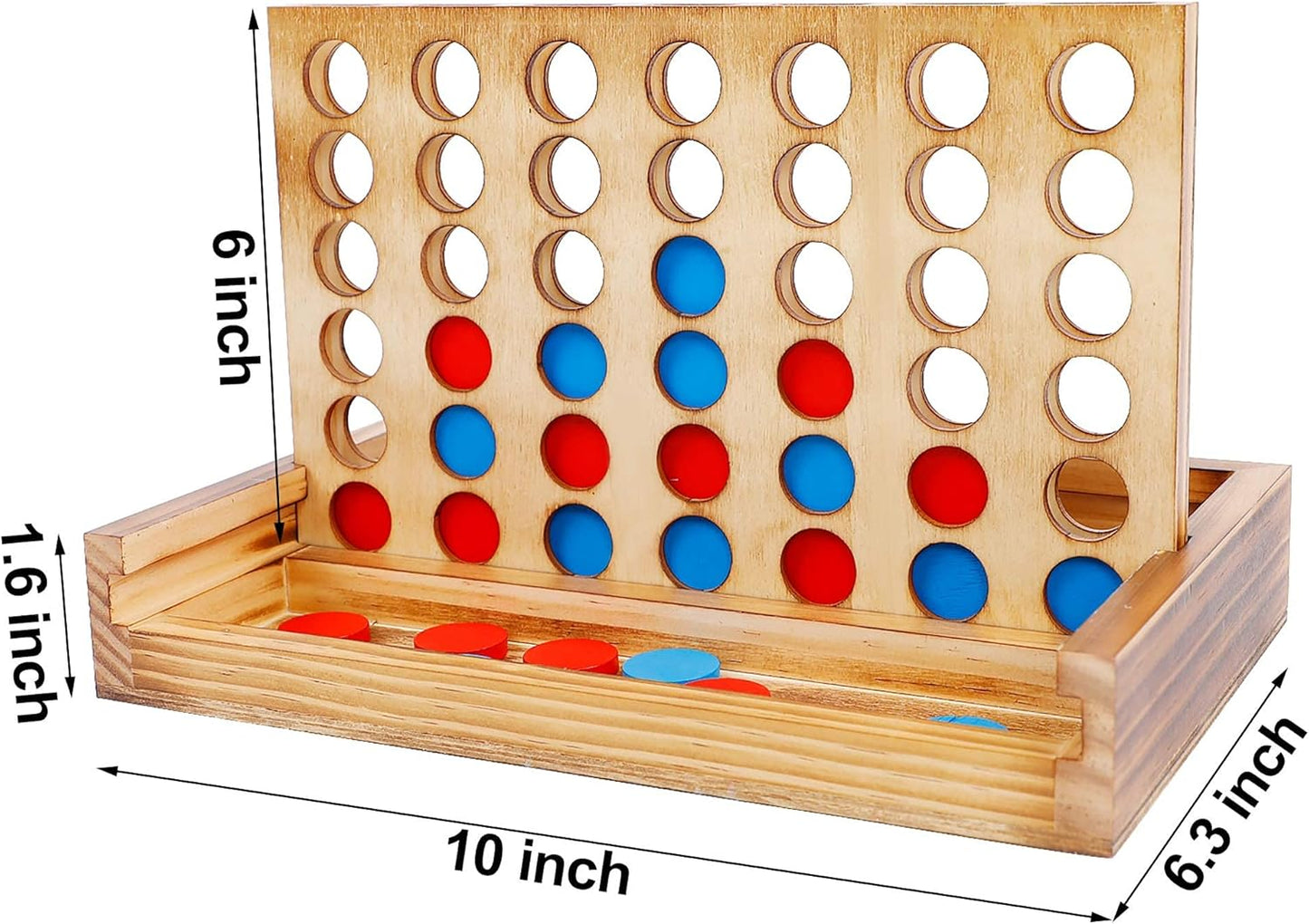 Glintoper Shut The Box & 4 in a Row Tables Game Set, Classic Wood Dice Game with Numbers & Line Up 4 Game for Kids Family, Living Room Rustic Coffee Table Decor, Travel Game Strategy Board Games