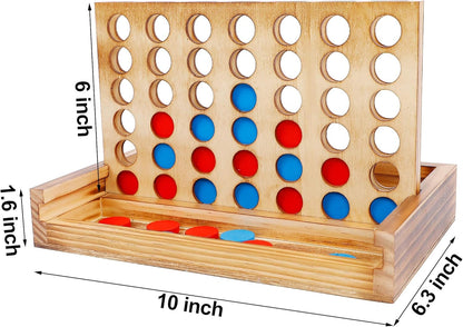 Glintoper Shut The Box & 4 in a Row Tables Game Set, Classic Wood Dice Game with Numbers & Line Up 4 Game for Kids Family, Living Room Rustic Coffee Table Decor, Travel Game Strategy Board Games