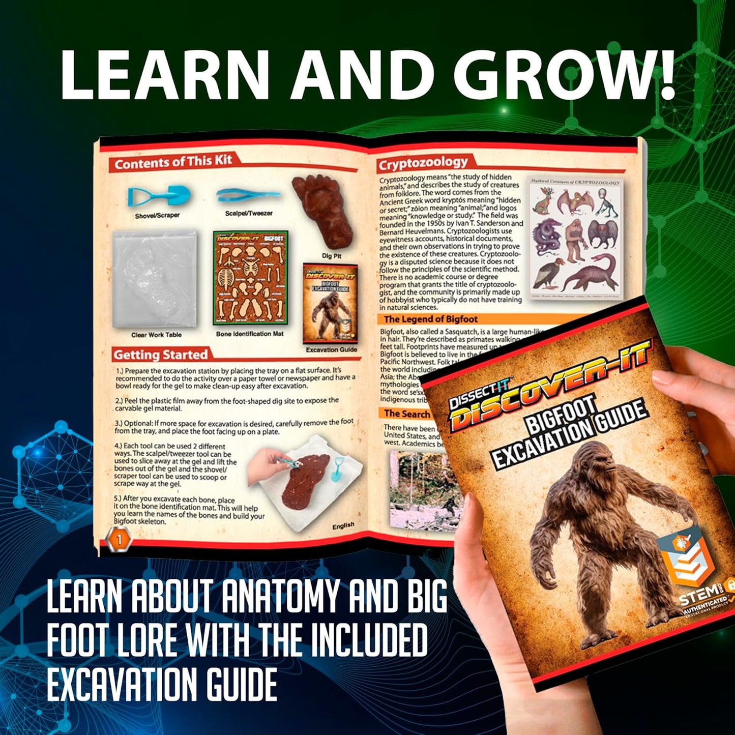 Dissect-It Discover-It Dinosaur Dig Kit, Dissecting Gel Kids Science Kit Project to Learn Anatomy, STEM Toys for Ages 6 and Above