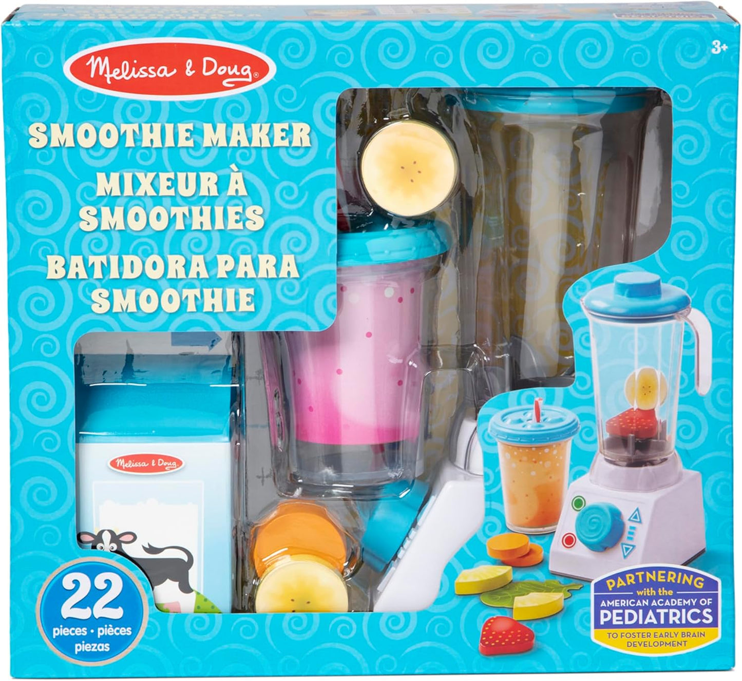 Melissa & Doug Smoothie Maker Blender Set with Play Food - 22 Pieces