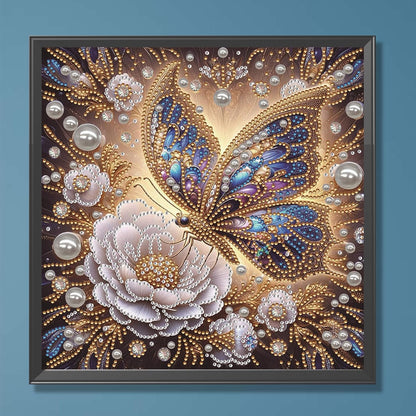 LAKEQUILL Royal Blue Butterfly Special Shaped 5D DIY Partial Drill Home Diamond Art Kit (Butterfly-4)
