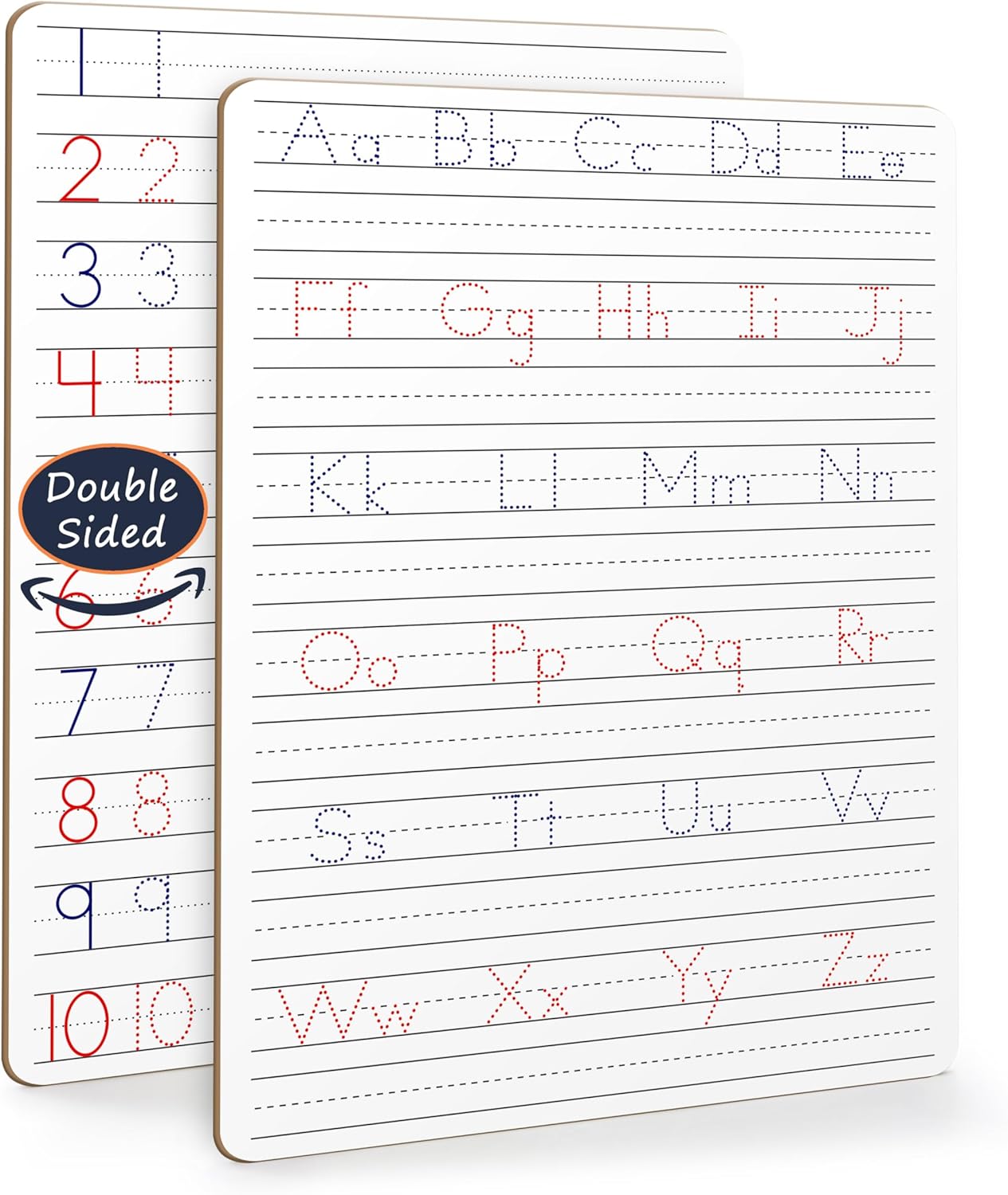 Scribbledo 5 Pack Dry Erase Handwriting Practice for Kids 9 x 12 Inch Letter Alphabet Tracing Board Whiteboard for Kids Ages 3-5 Write and Wipe Alphabet Practice Cards Letters & Erasers