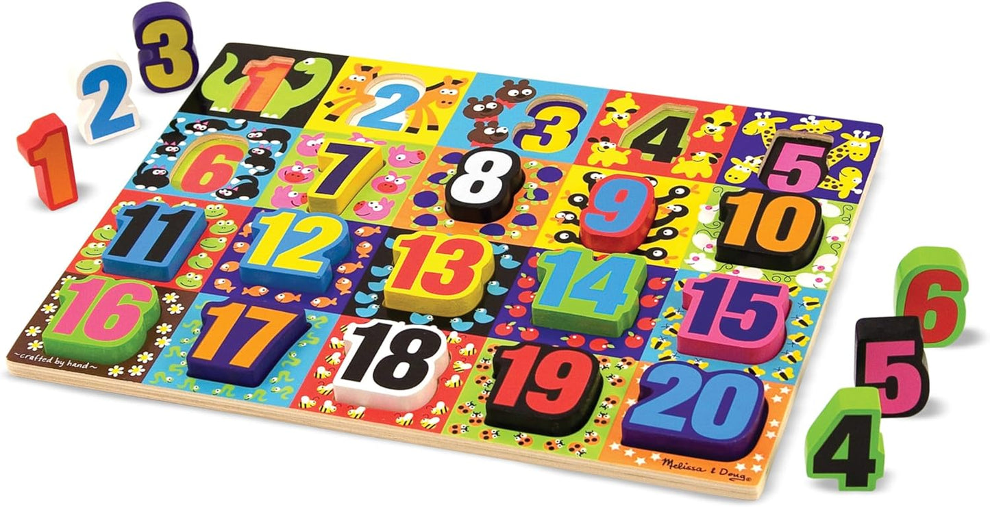 Melissa & Doug Jumbo Numbers Wooden Chunky Puzzle (20 pcs)