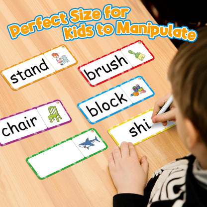 Blends & Digraphs Cards,Phonics Games,Learn to Read,Speech Therapy Toys for Toddlers Kids,Sight Word Games Spelling Reading Learning,Kindergarten Preschool Learning Activities,Educational Toy