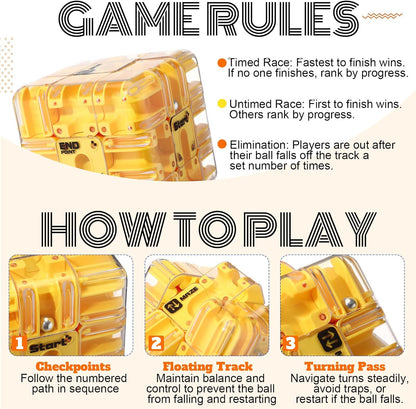 1 Sets Large Labyrinth 3D Maze Cube Puzzle Maze Game Gravity 3D Puzzle Cube Brain Teaser Ball Games for Kids Education Sensory Toys Gift for Adults (Upgrade Version,Yellow)