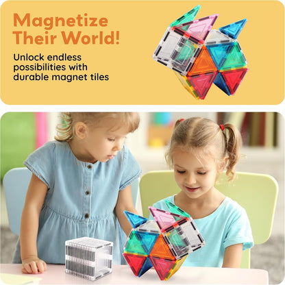 PicassoTiles Window and Door Clip On Magnetic Blocks Magnet Tiles Magnets Building Tile Construction Toy Set STEM Education Toys Learning Kit Stacking Block Playset Boys & Girls Age 3+ PT30