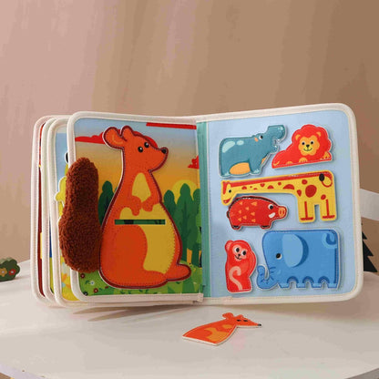 GOODMOM Busy Book for Toddlers Age 1-3 - Interactive Quiet Felt Activity Book, Travel Toys for Kids,Learning Toys, Fine Motor Skills, Color Shape Recognition,