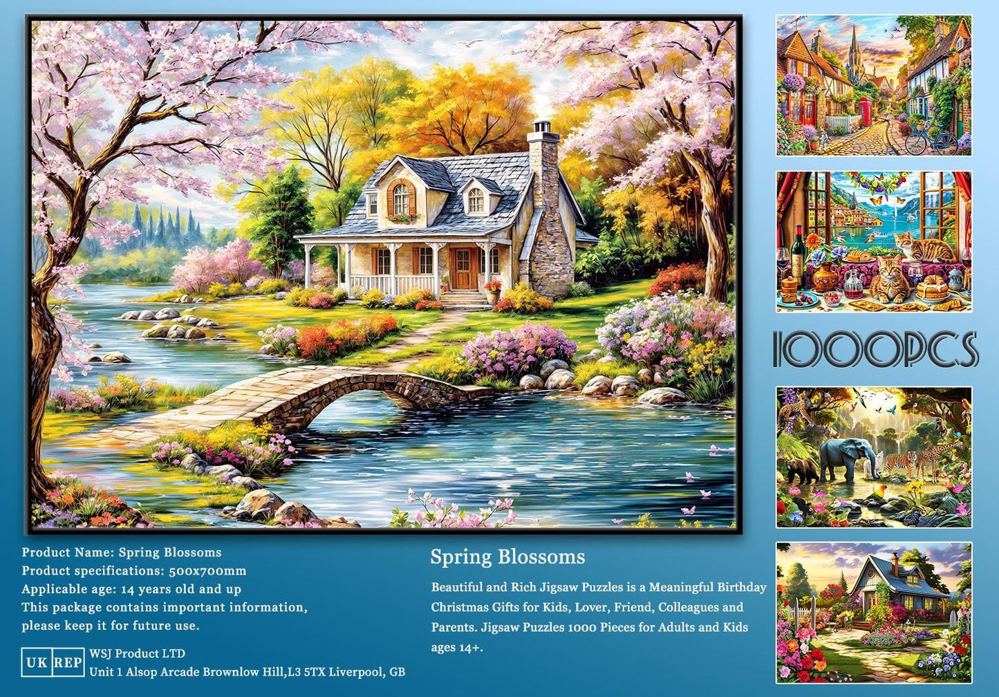 Jigsaw Puzzles for Adults 1000 Piece Puzzle for Adults 1000 Pieces Puzzle 1000 Pieces-Idyllic Rural Summer Landscape