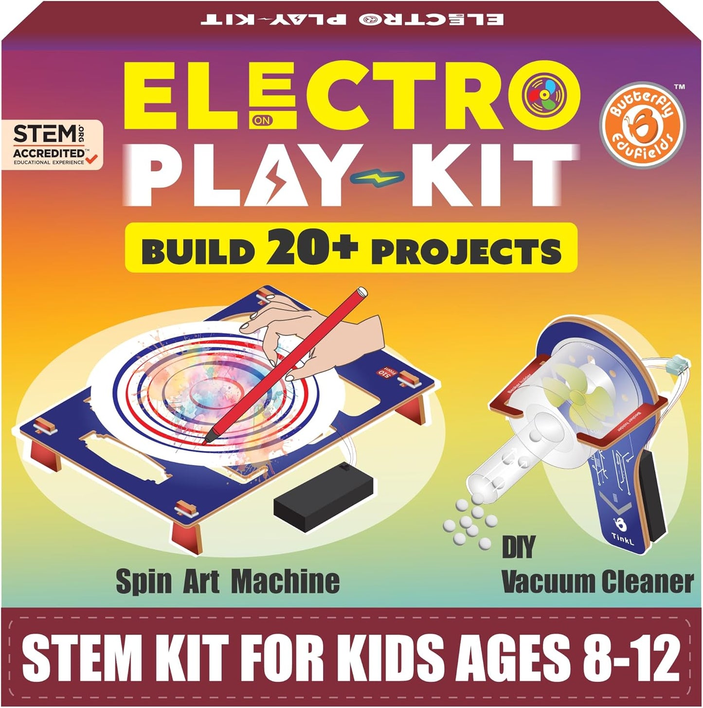 Butterfly EduFields 4in1 Motor Play Science Kit Pack of 5 | Best Birthday Return Gifts for Kids Ages 5 6 7 8 9 10 11 12 | STEM Toy | Reusable & Safe | Birthday Gift for Kids Ages 5+