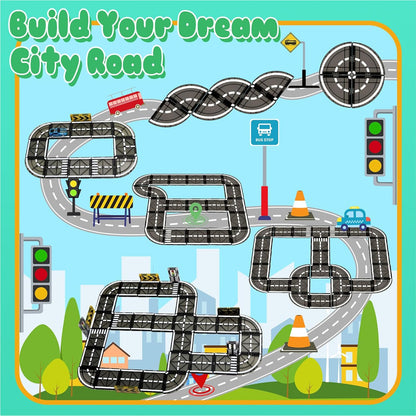 150PCS Magnetic Tiles Road Set with Marble Run, Preschool Magnet Tiles Included Magnetic Cars. STEM Magnetic Tiles for Kids, Preschool Educational Building Toys for Boys & Girls