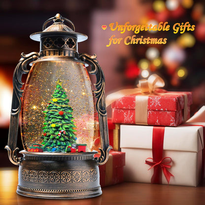 Large Christmas Snow Globes, 13.8" Cardinal Musical Snow Globe 8 Songs 6H Timer Music Box Dual Power Snowglobes for Kids Adults Red Truck Christmas Lantern Lighted Christmas Decor Indoor Gifts